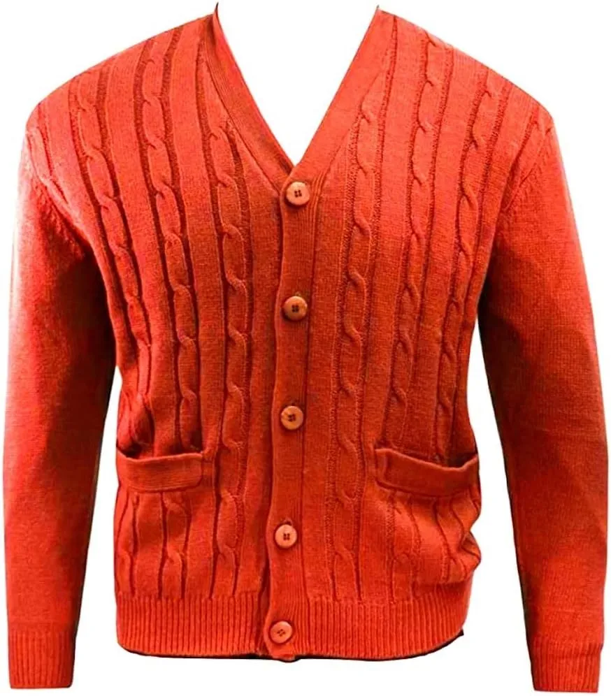 Big and Tall Premium Cable Knit Cardigan to 6X-Tall