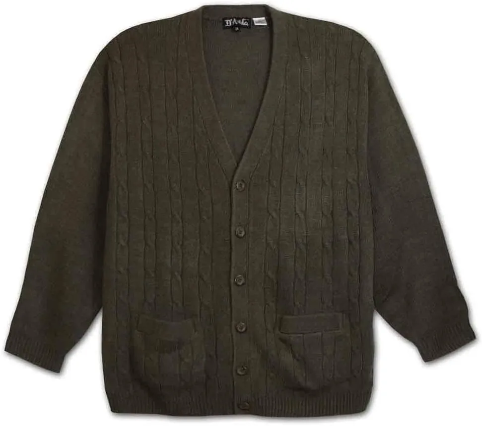 Big and Tall Premium Cable Knit Cardigan to 6X-Tall
