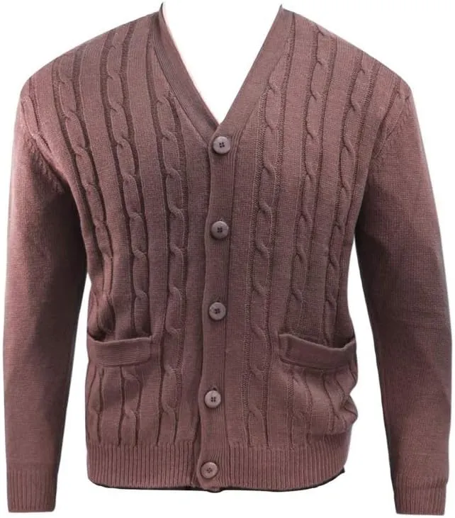 Big and Tall Premium Cable Knit Cardigan to 6X-Tall