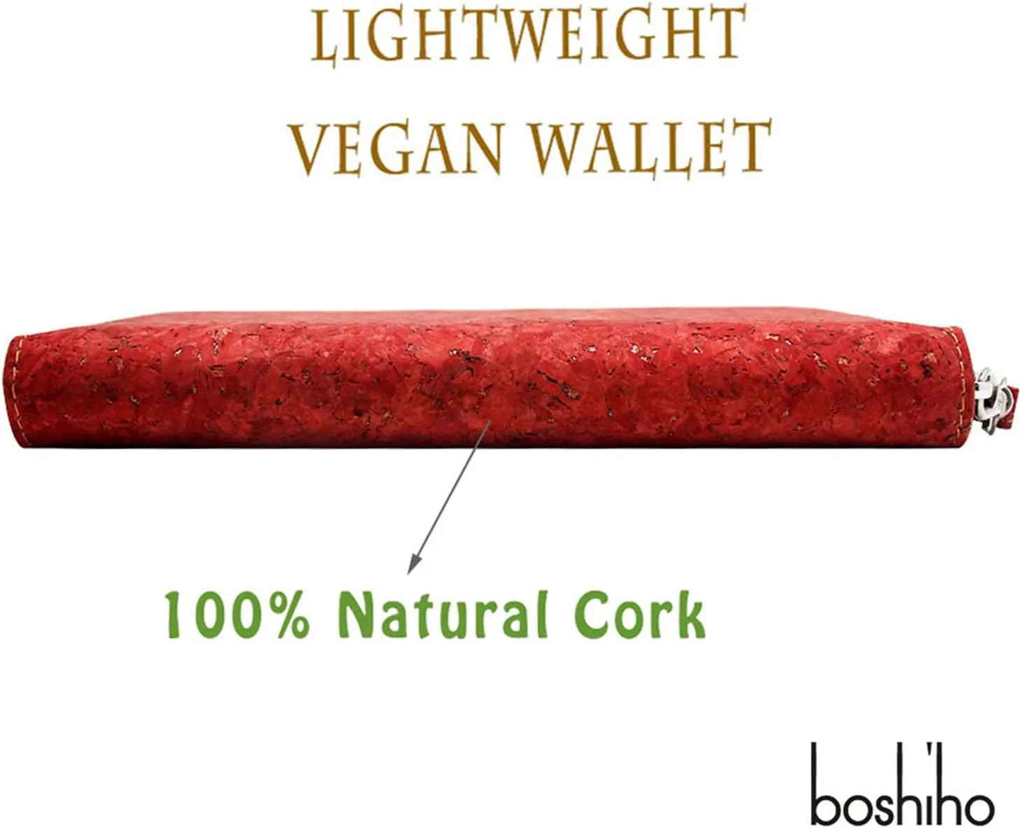 boshiho Cork Vegan Purse Wallet, Women's Smart Phone Clutch Long Purse with Card Holder
