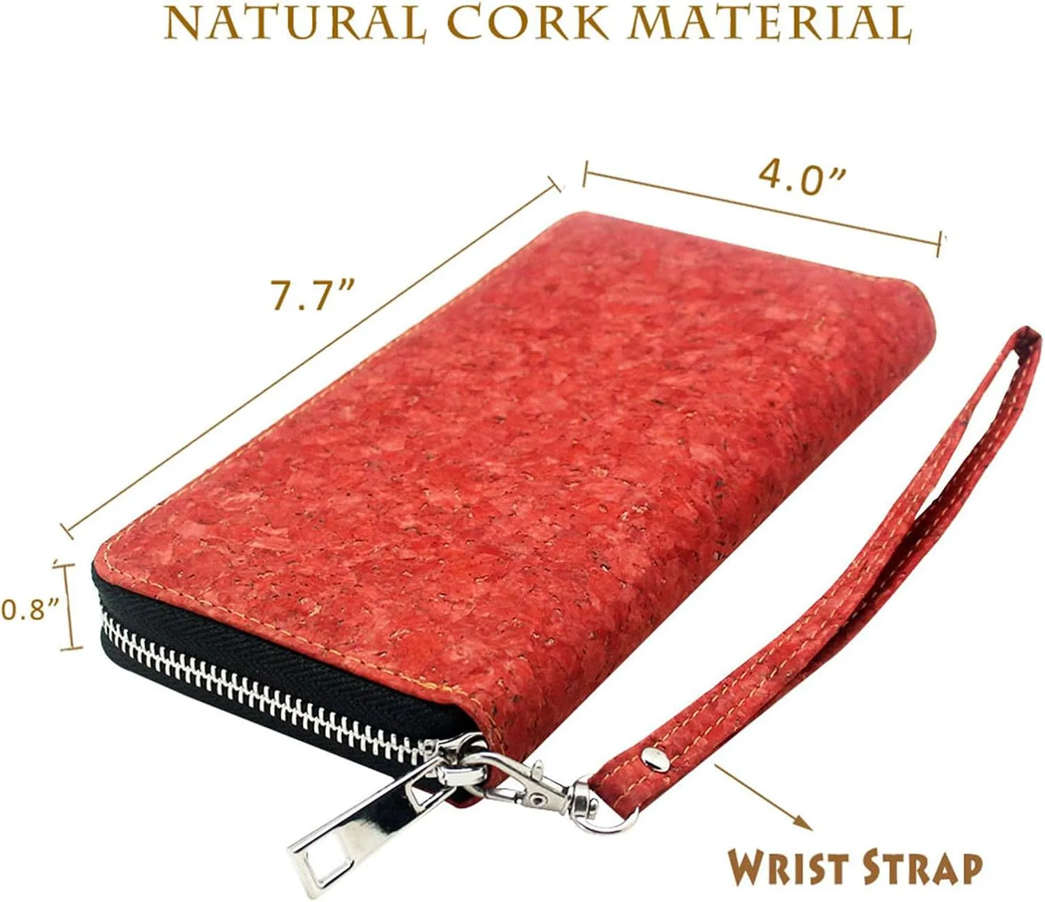 boshiho Cork Vegan Purse Wallet, Women's Smart Phone Clutch Long Purse with Card Holder
