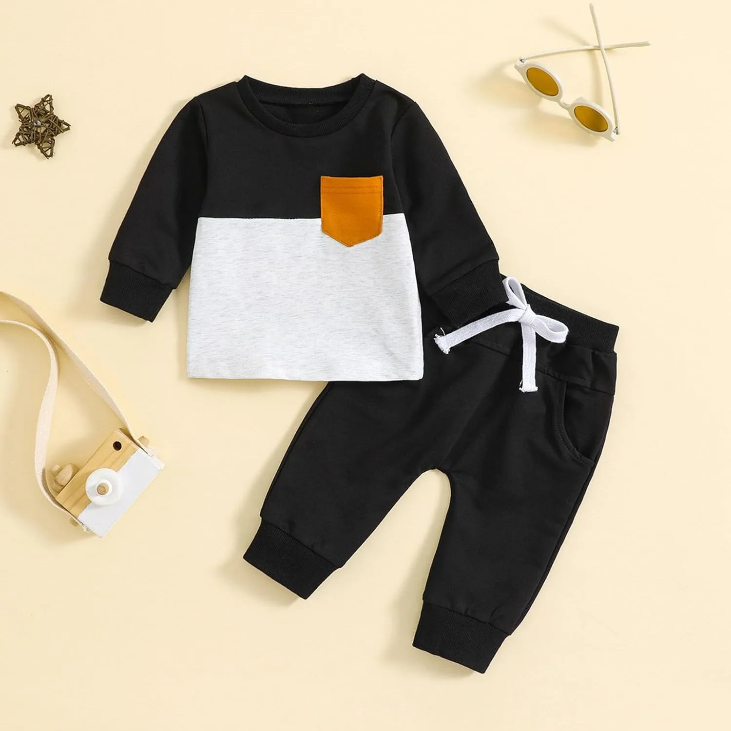 Boy Clothes Size 6 Months Toddler Boy's Long Sleeved Two Color Pant Suit For 0 To 3 Years Boy Gift 3 Months