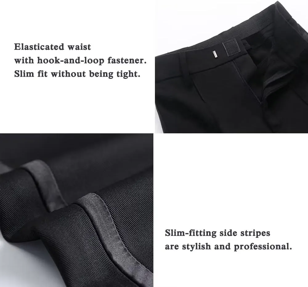 Boys Kids Latin Ballroom Dance Pants Elastic Waist Professional Jazz Modern Perfomance Trousers