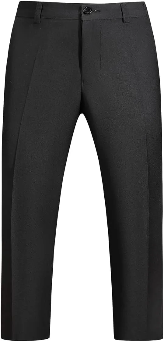 Boys Suits Solid Slim Fit Tuxedo 3 Piece Set with Blazer Jacket Dressing Pants Vest for Kids Wedding Prom Ring Bearer Outfit