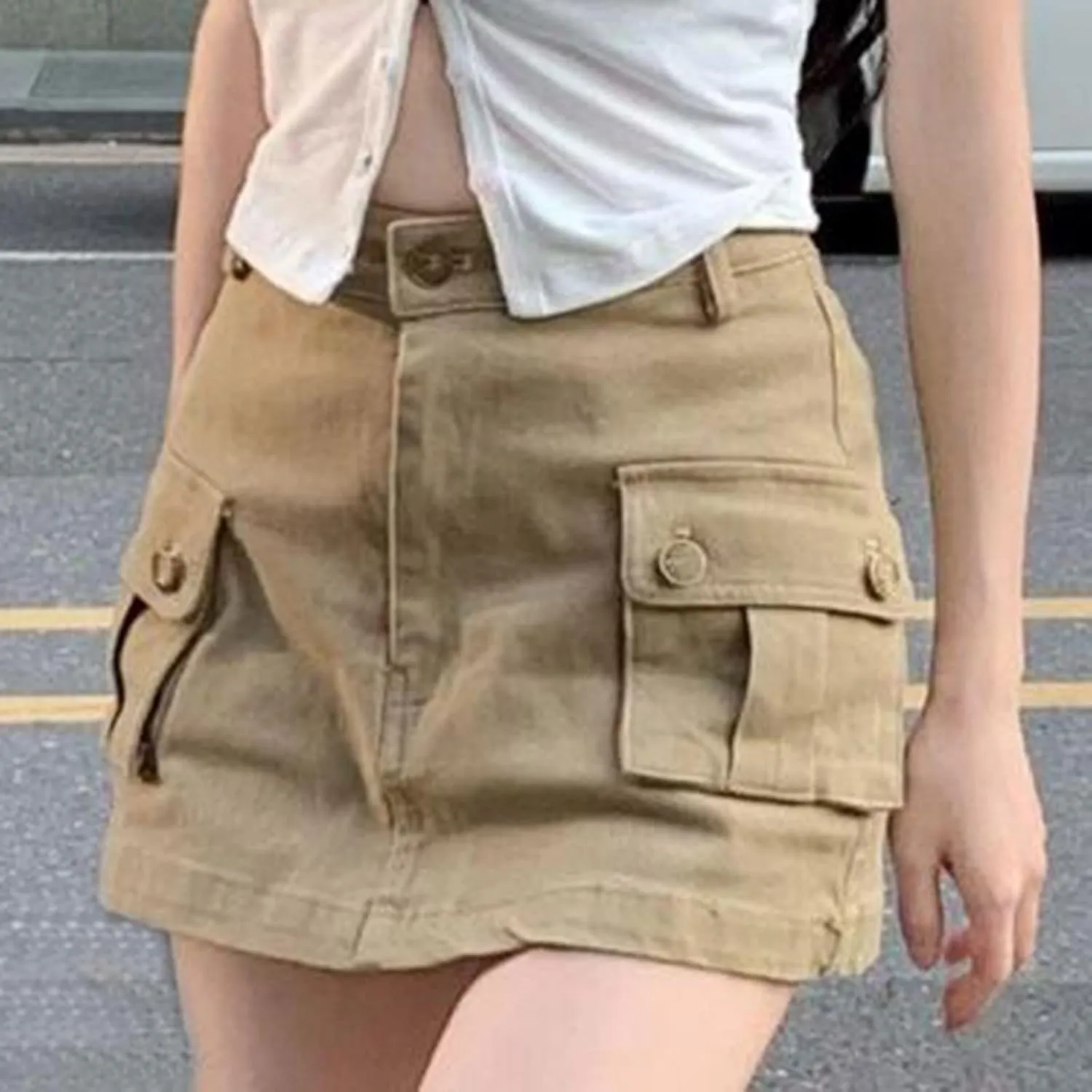 Camo Skirts for Women High Waisted Mini Skirt Women's Cargo Skirt Jean Skirt Mini Skirt Pleated Short A Line