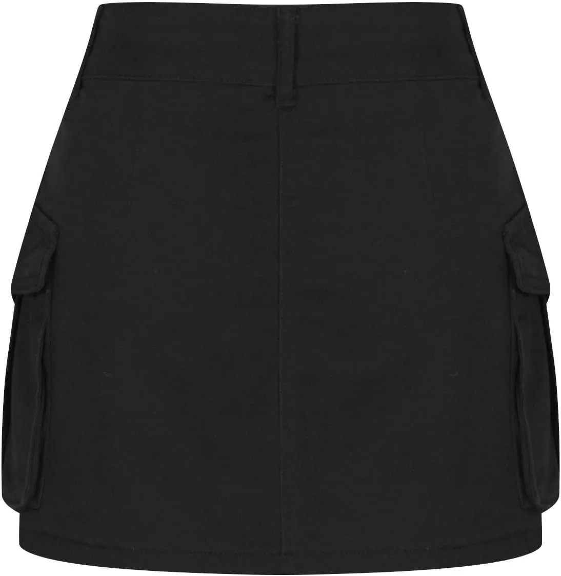 Cargo Denim Skirt Womens Summer Casual Skort Elastic High Waisted Short Mini Y2k Jean Skirts Flap Pockets Streetwear