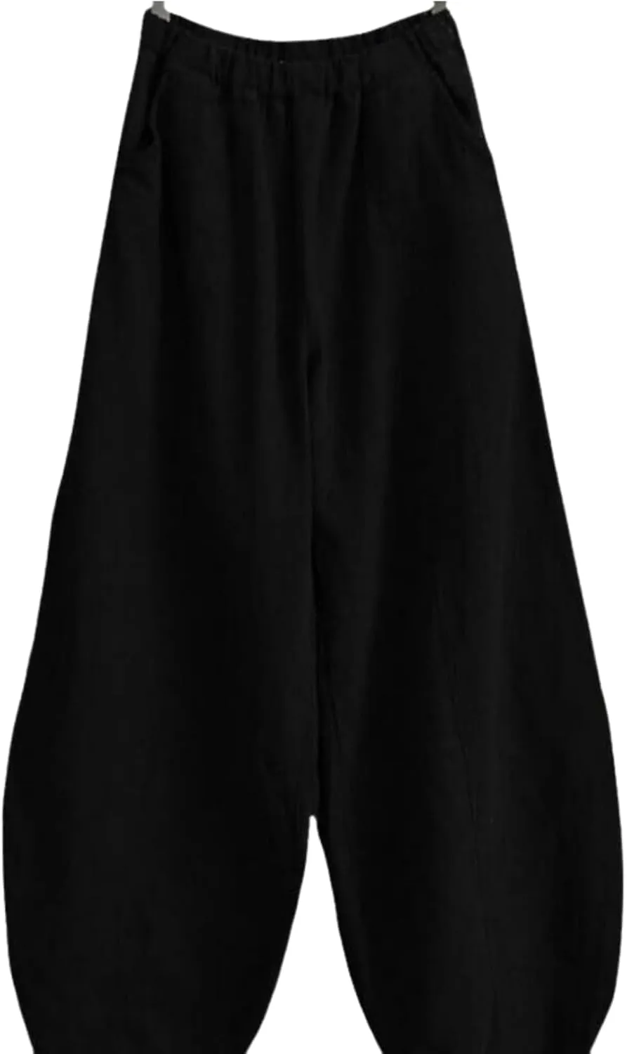 Cargo Japanese Pants for Women Cotton Linen Wide Leg Pants Casual Summer Boho Baggy Lantern Trouser with Pockets