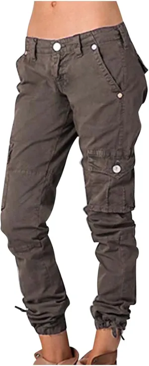 Cargo Pants for Women Mid Rise Pockets Baggy Trousers Loose Lightweight Hiking Pants Y2K Fashion Boyfriend Streetwear Pants