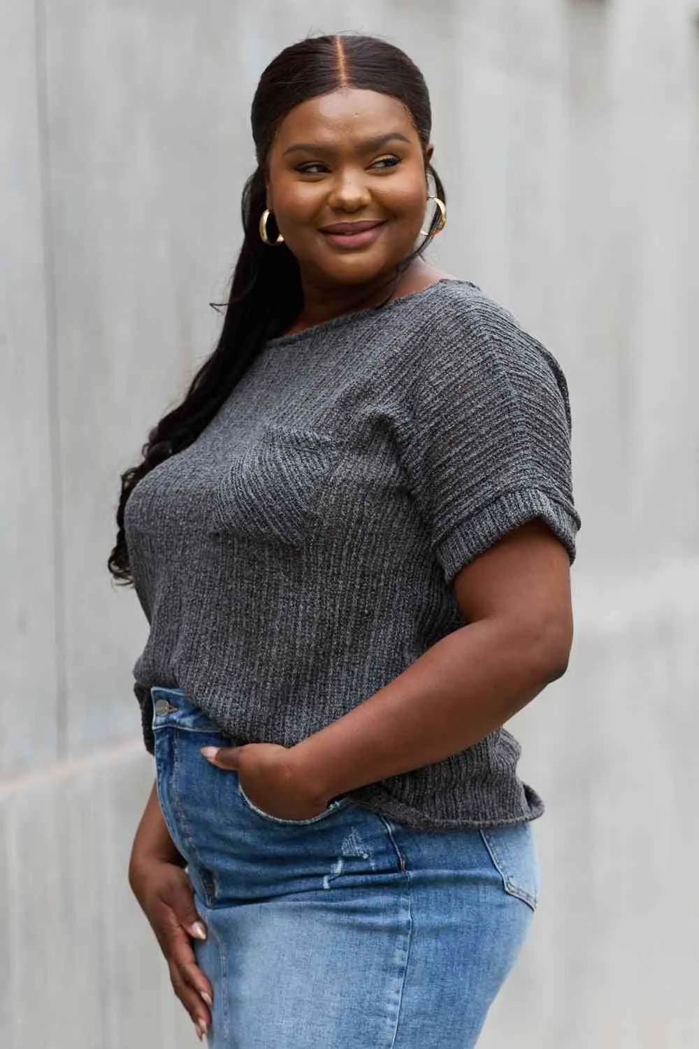 Chunky Knit Short Sleeve Top