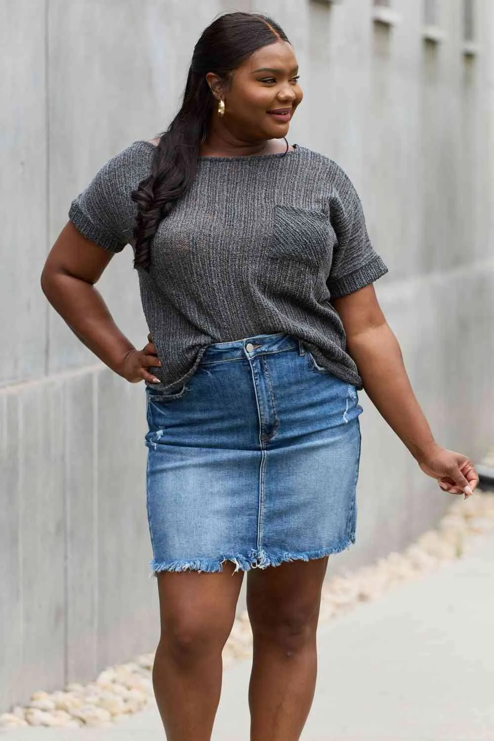 Chunky Knit Short Sleeve Top