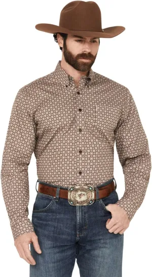 Cinch Western Shirt Mens Medallion Modern Fit L/S Brown MTW1347124