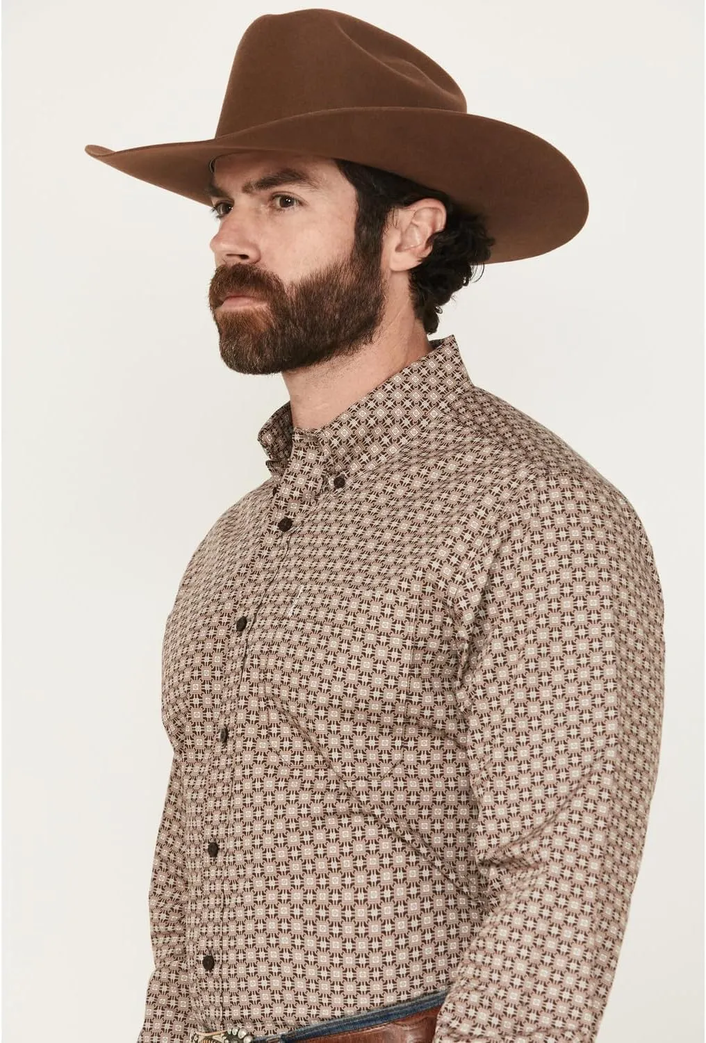 Cinch Western Shirt Mens Medallion Modern Fit L/S Brown MTW1347124