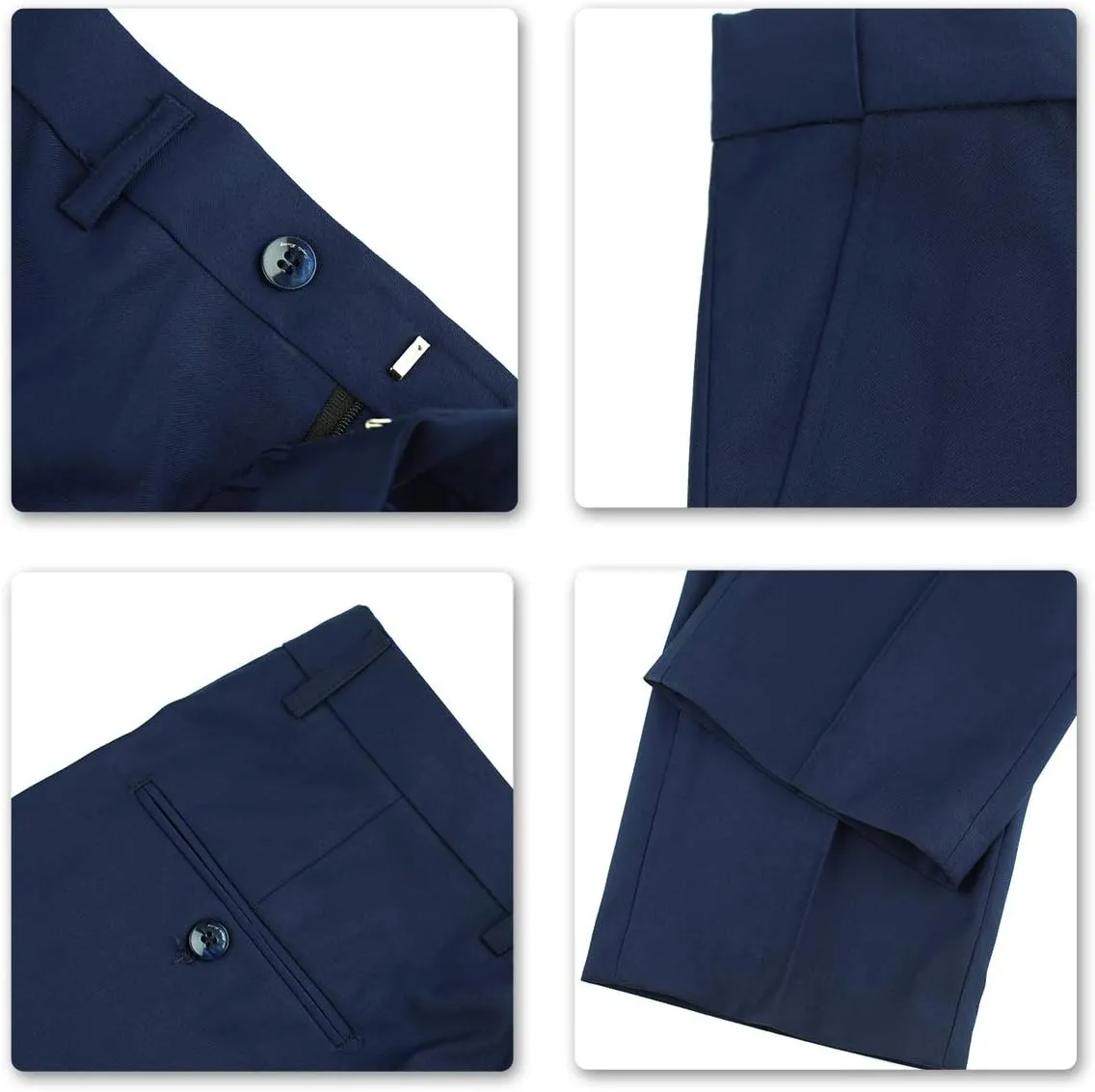 Cloudstyle Men's 3-Piece 2 Buttons Slim Fit Solid Color Jacket Smart Wedding Formal Suit