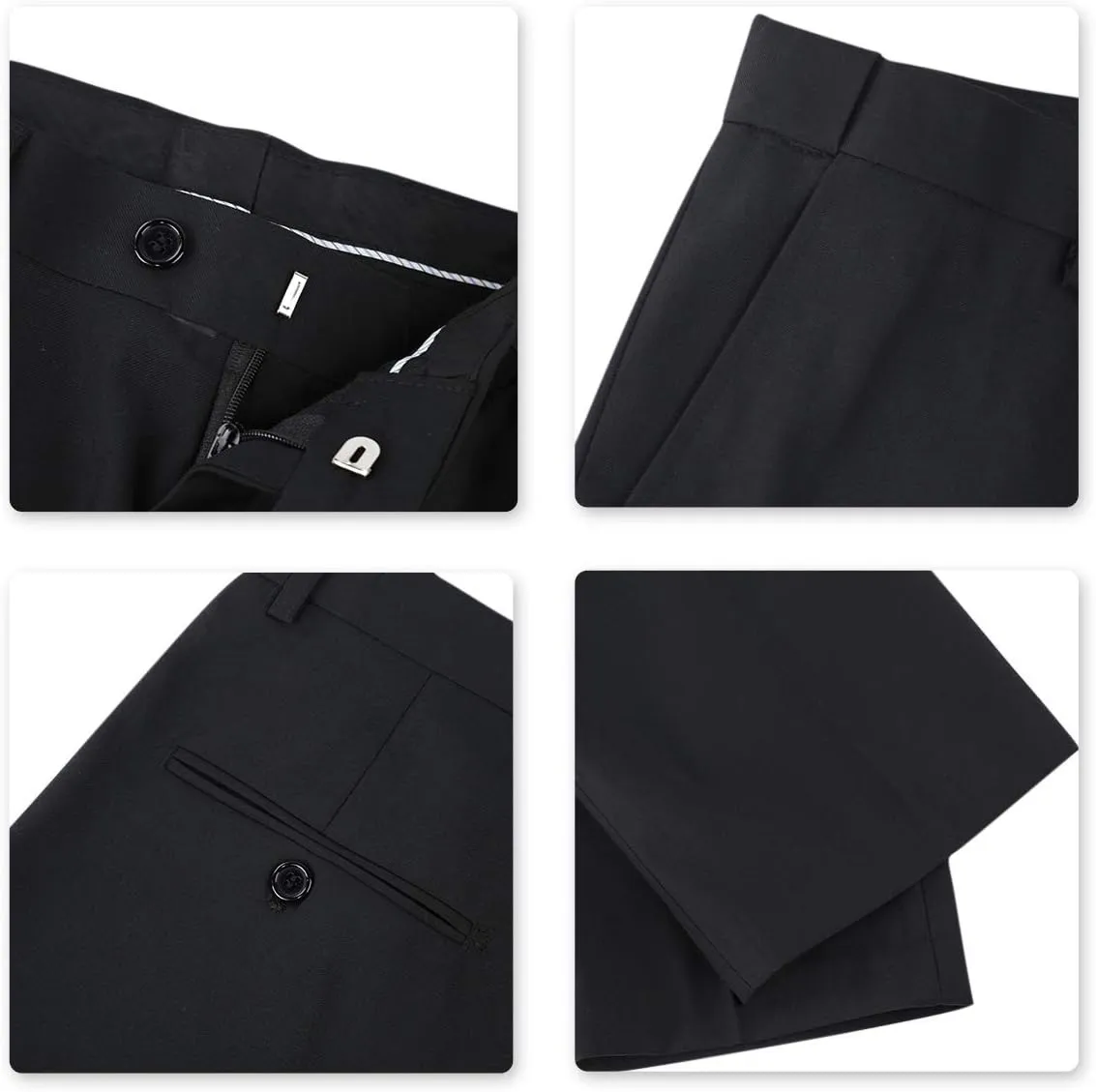 Cloudstyle Men's 3-Piece 2 Buttons Slim Fit Solid Color Jacket Smart Wedding Formal Suit