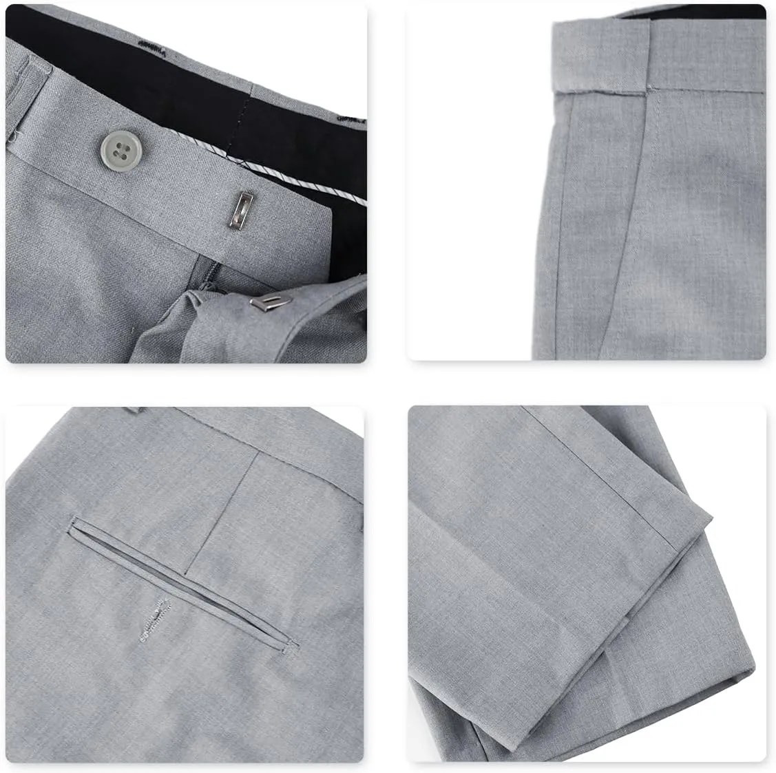 Cloudstyle Men's 3-Piece 2 Buttons Slim Fit Solid Color Jacket Smart Wedding Formal Suit