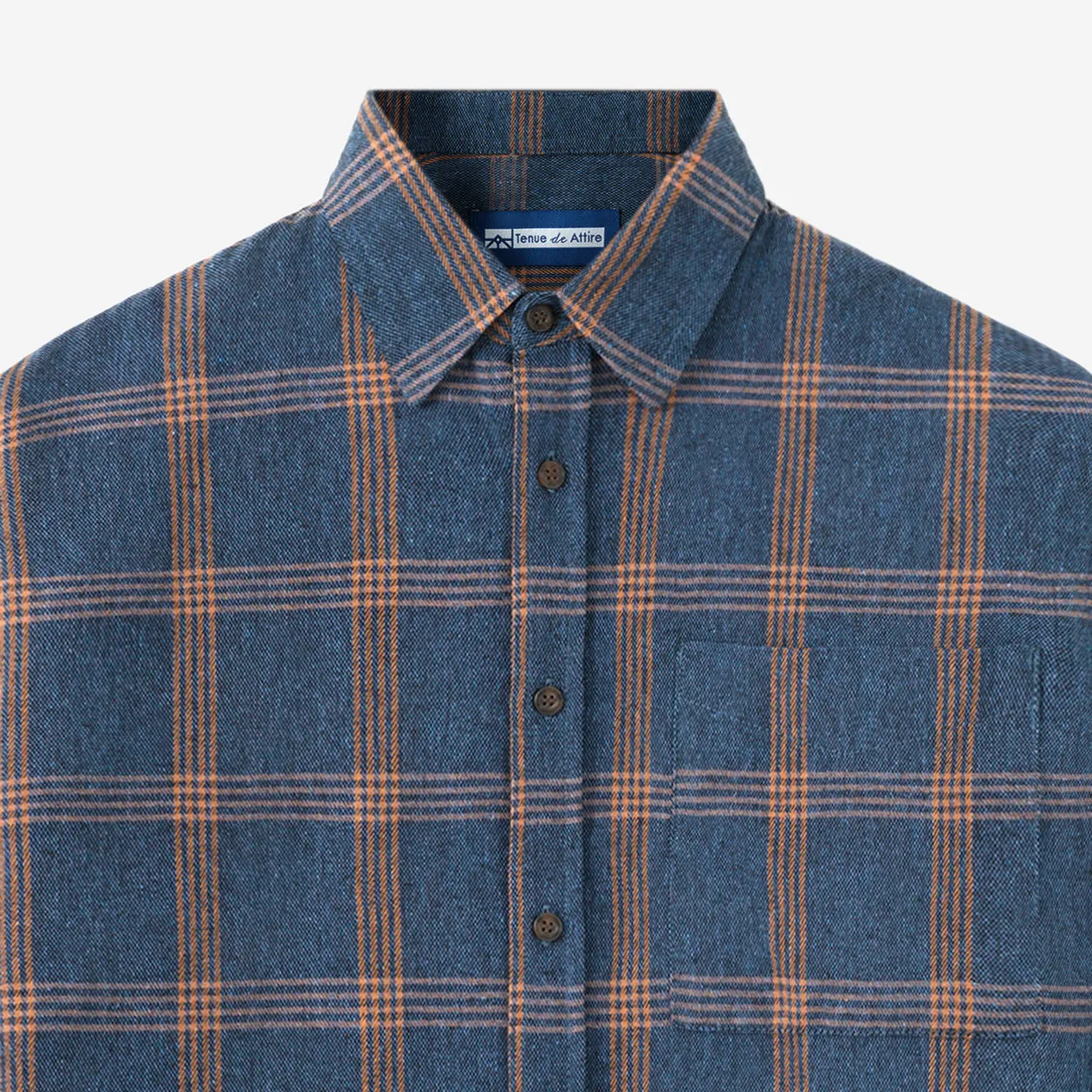 College Days II Long Sleeve Flannel - Navy Orange