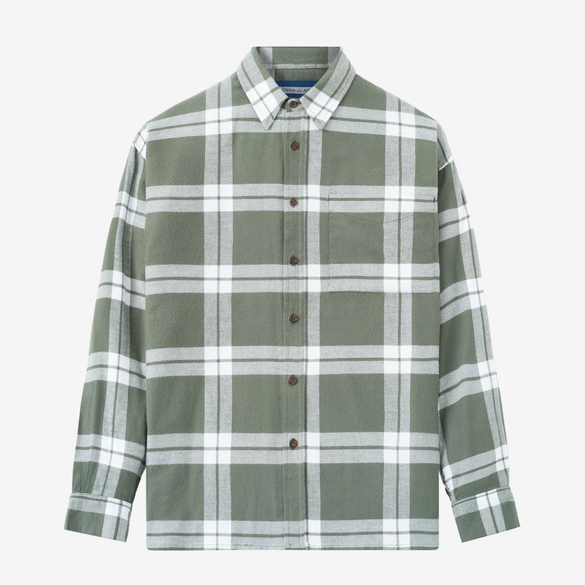 College Days II Long Sleeve Flannel - Olive White