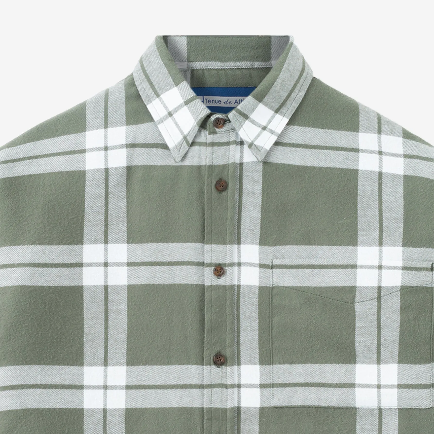 College Days II Long Sleeve Flannel - Olive White