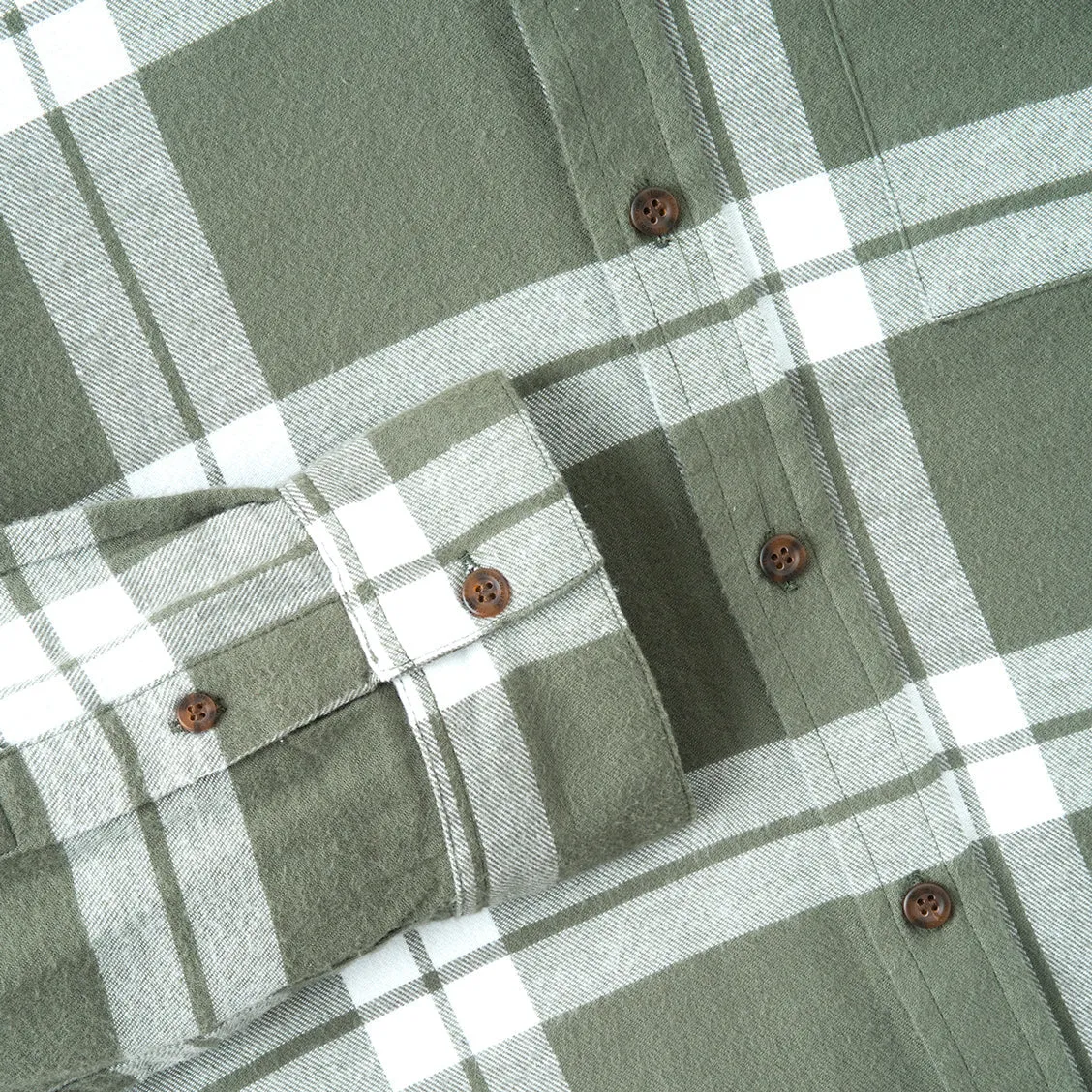 College Days II Long Sleeve Flannel - Olive White