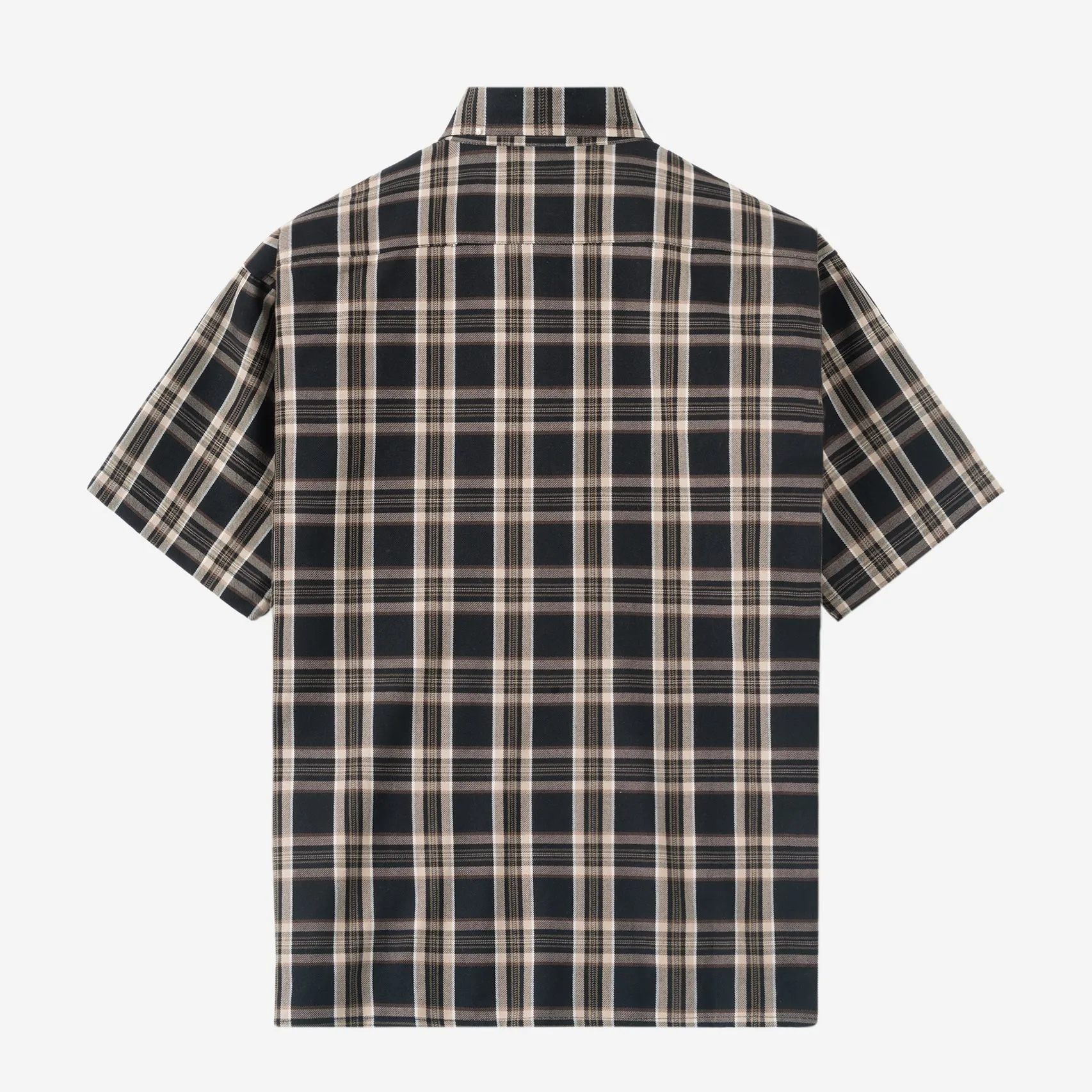 College Days II Short Sleeve Flannel - Black Khaki