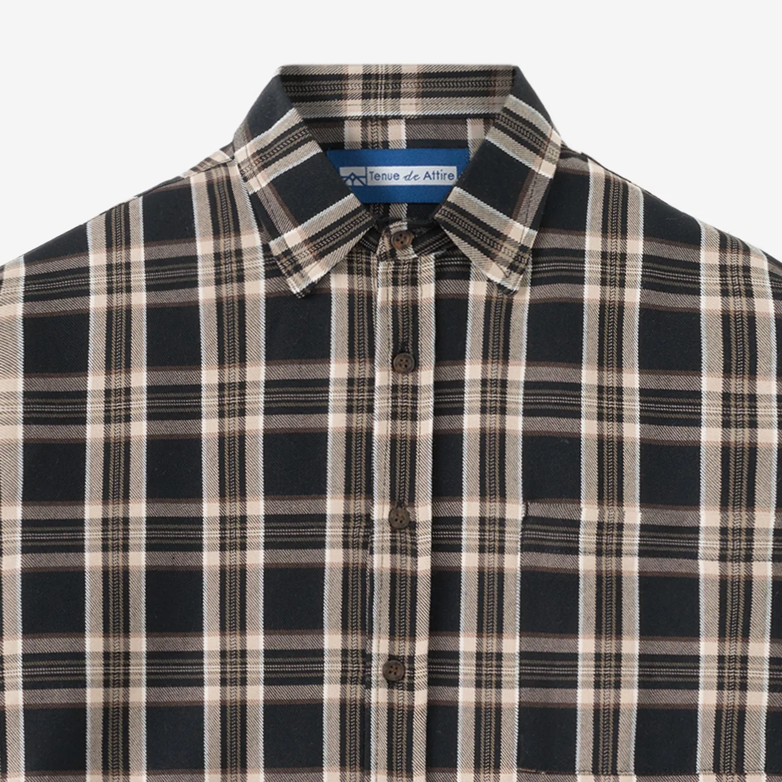 College Days II Short Sleeve Flannel - Black Khaki