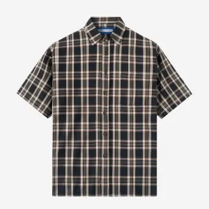 College Days II Short Sleeve Flannel - Black Khaki