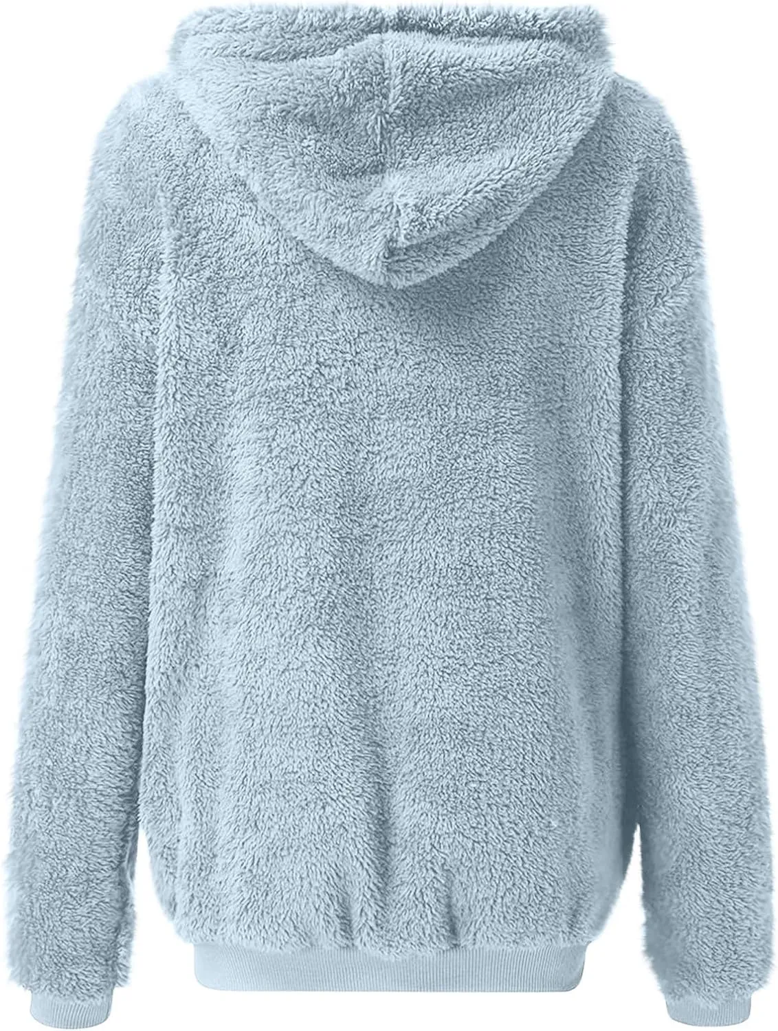 Cozy Fluffy Hoodie Women Fall/Winter Clothes Womens Hoodies Sherpa Pullover Zip Up Fuzzy Fleece Oversized Hoodie