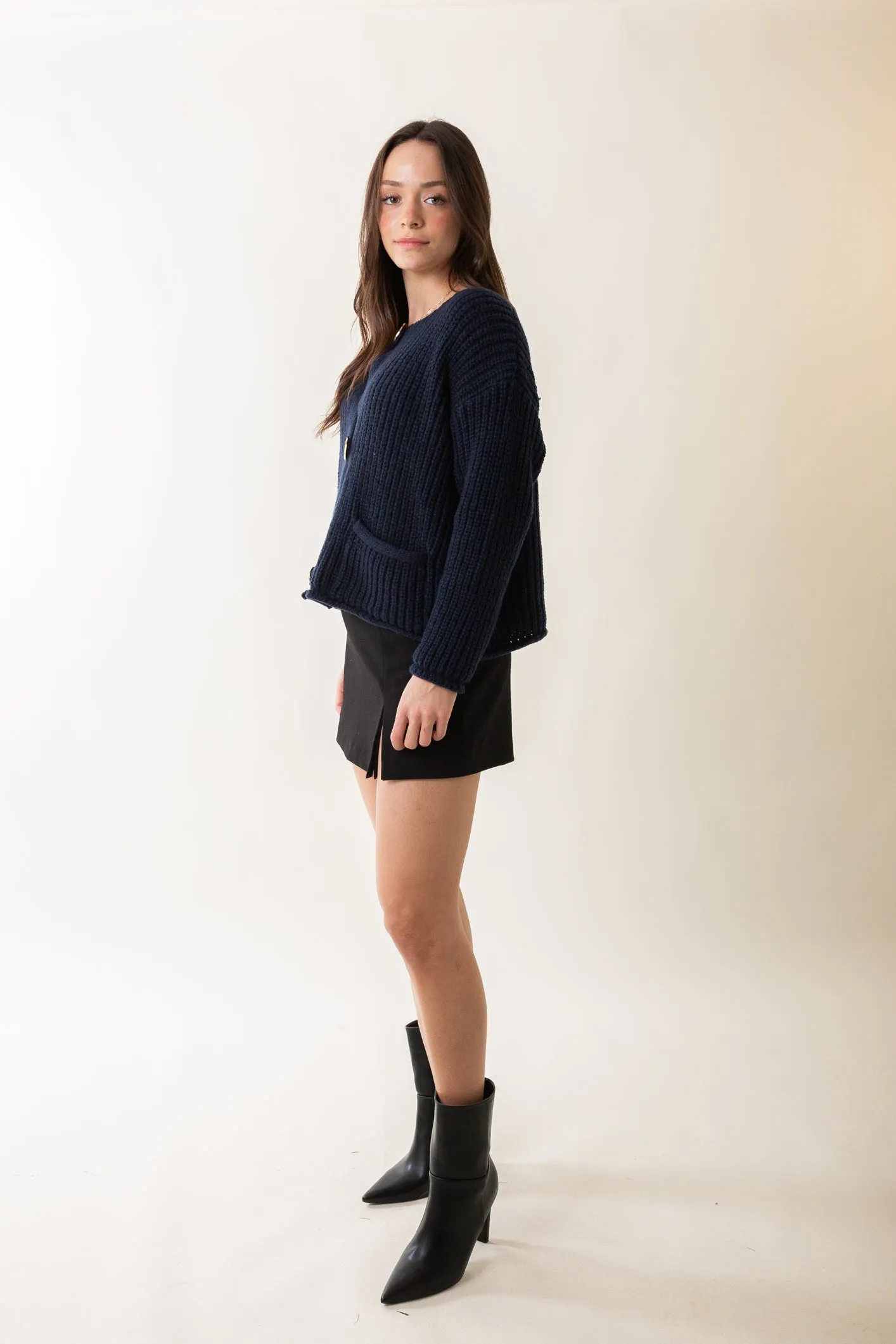 Cropped Sweater Jacket