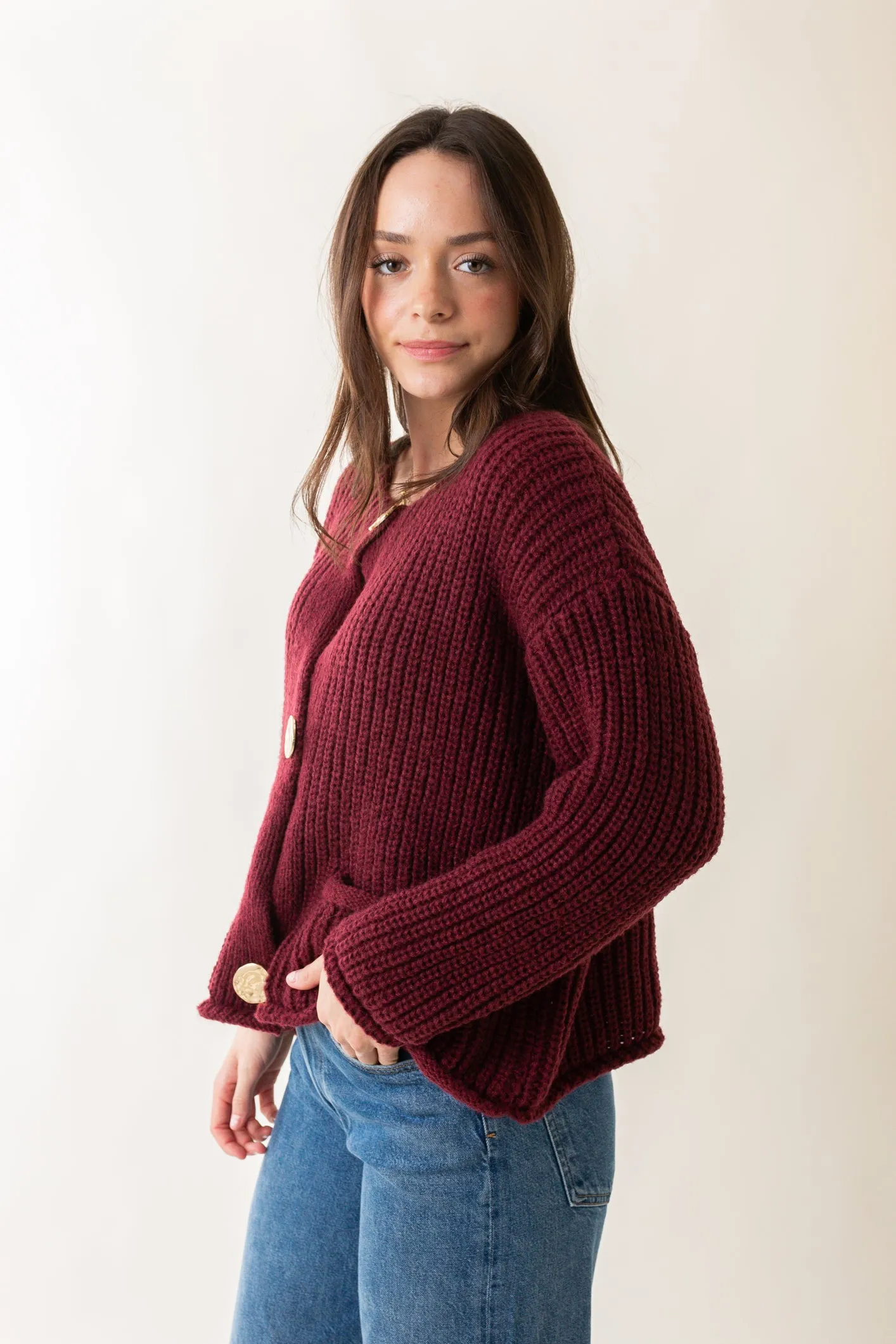 Cropped Sweater Jacket