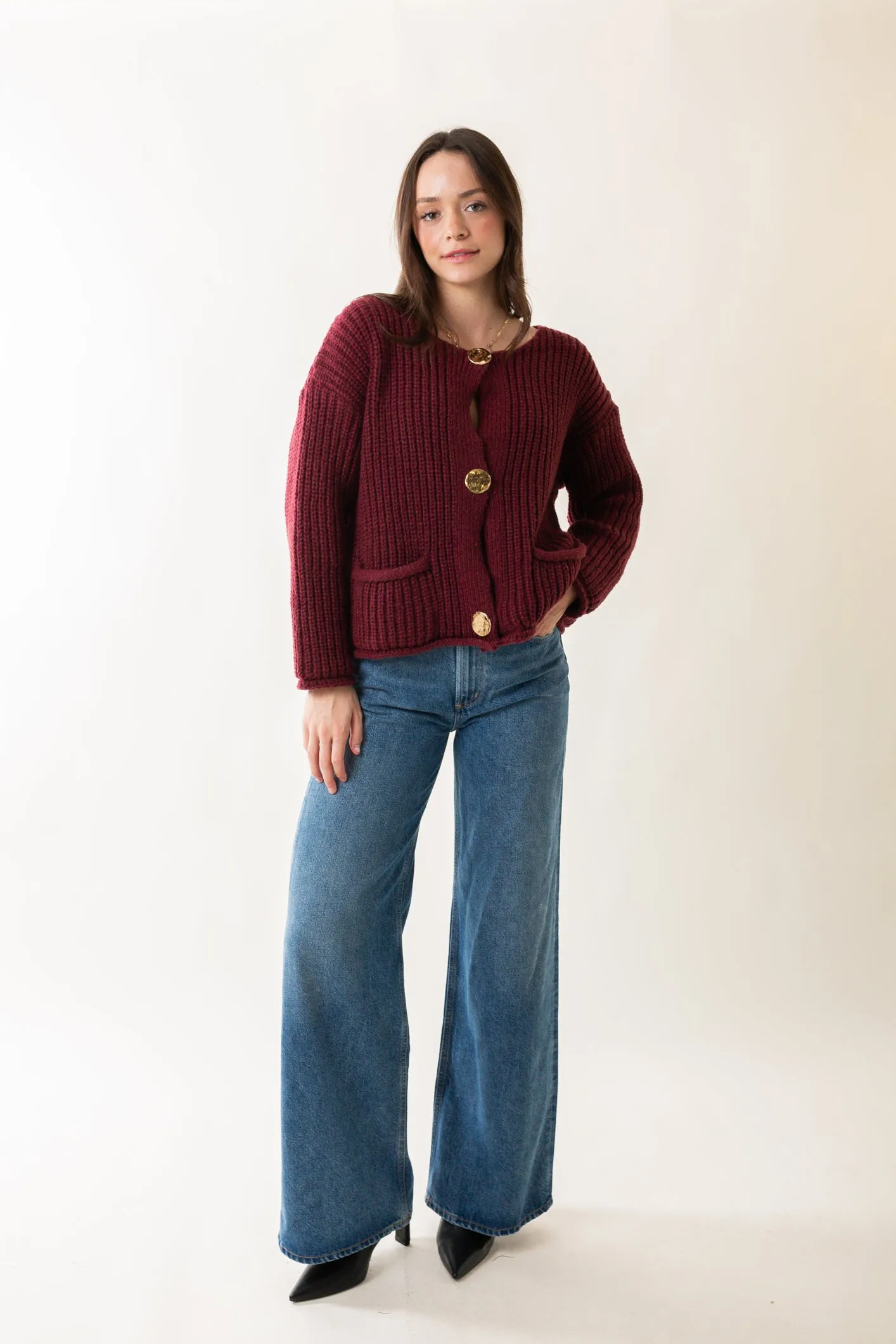Cropped Sweater Jacket