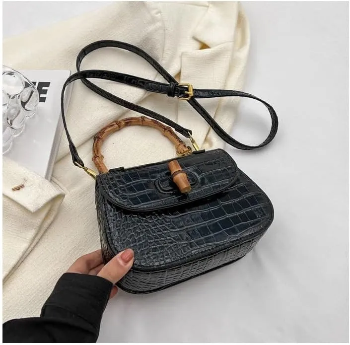 cross-body bag Premium Bamboo Shoulder Saddle Bag