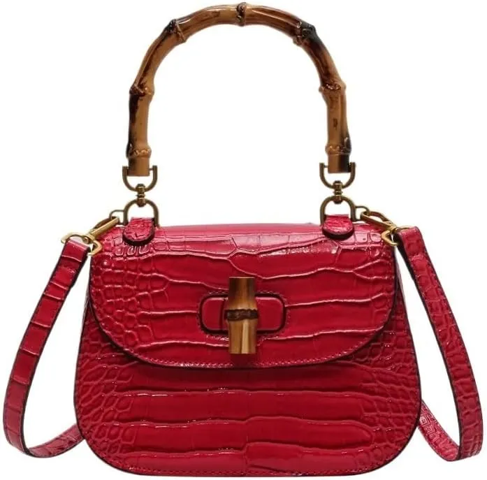 cross-body bag Premium Bamboo Shoulder Saddle Bag
