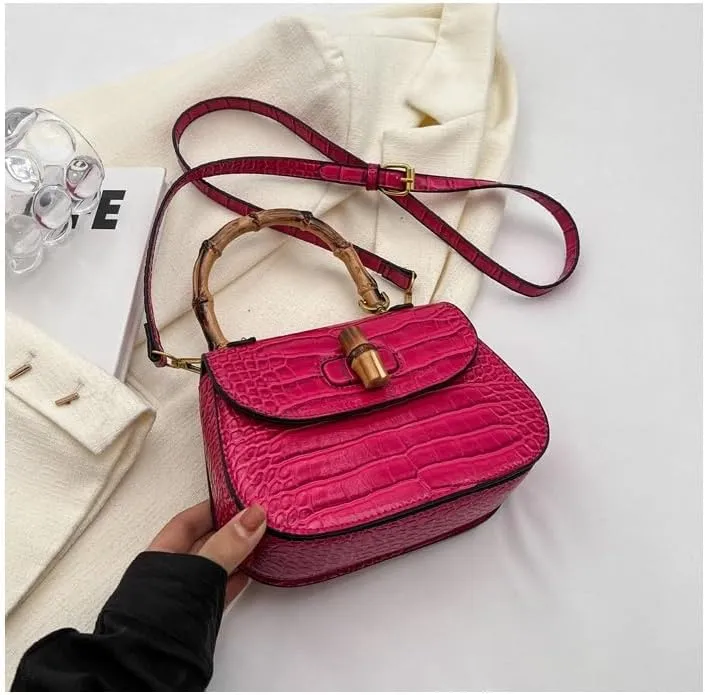 cross-body bag Premium Bamboo Shoulder Saddle Bag