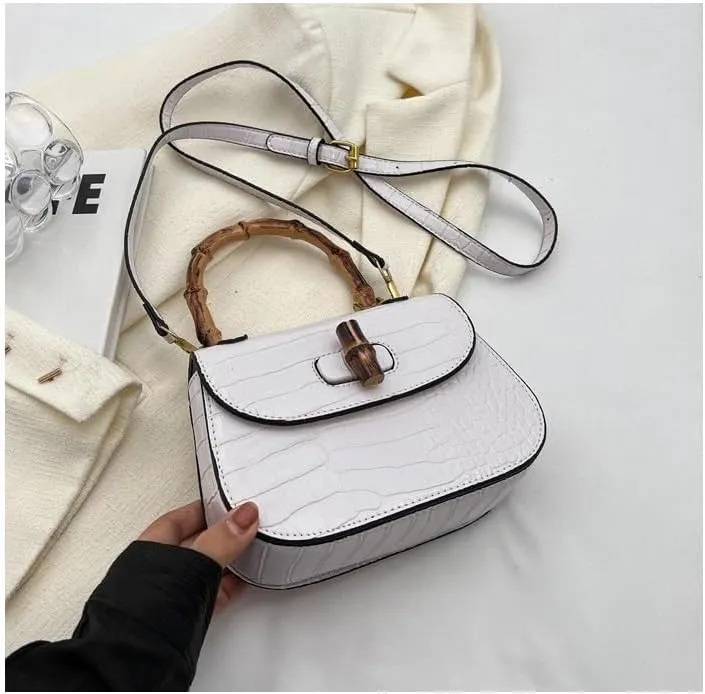 cross-body bag Premium Bamboo Shoulder Saddle Bag