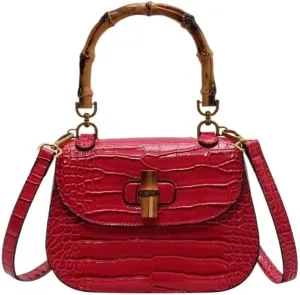 cross-body bag Premium Bamboo Shoulder Saddle Bag