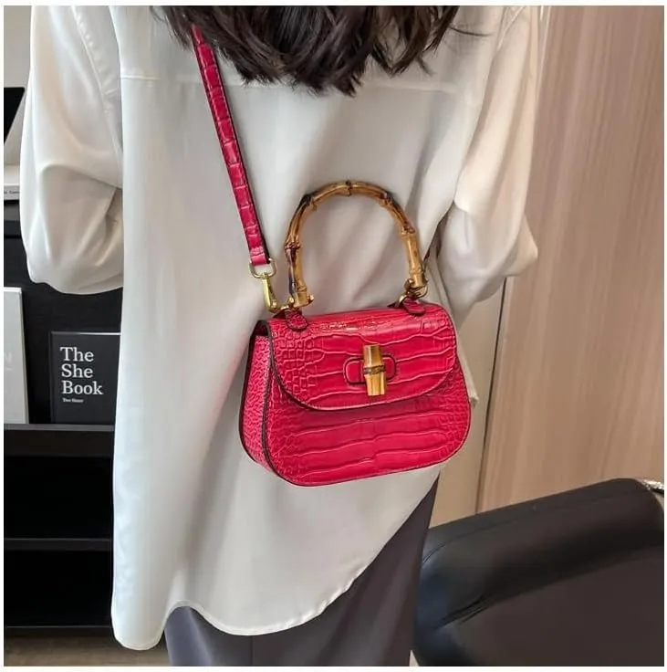 cross-body bag Premium Bamboo Shoulder Saddle Bag