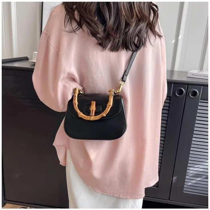 cross-body bag Premium Saddle Shoulder Crossbody Bamboo Bag