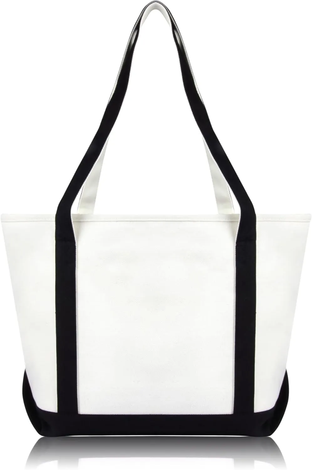 DALIX Daily Shoulder Tote Bag Premium Cotton in Black