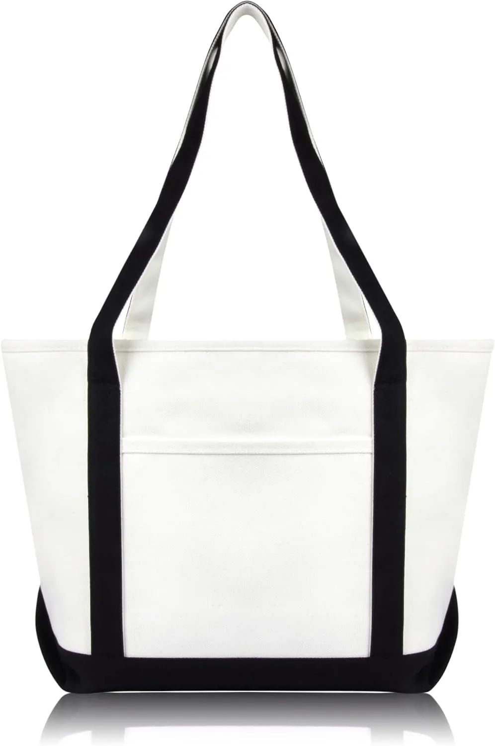 DALIX Daily Shoulder Tote Bag Premium Cotton in Black