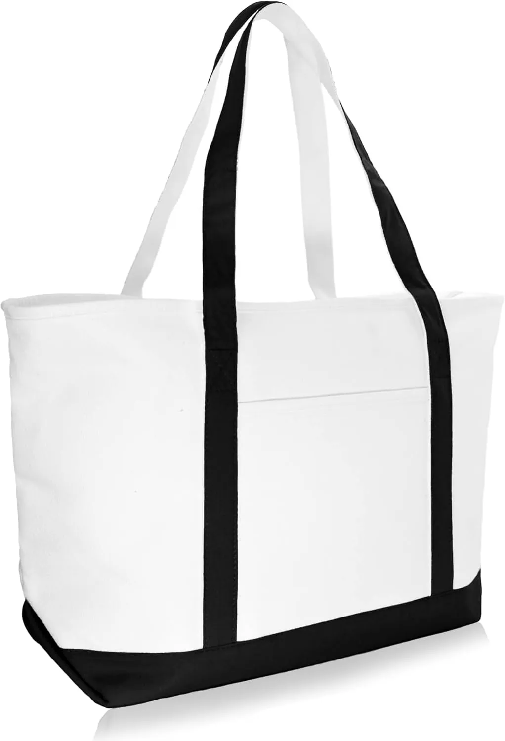DALIX Daily Shoulder Tote Bag Premium Cotton in Black