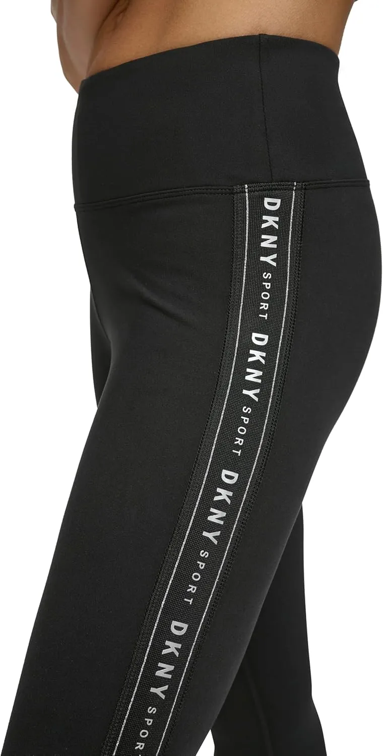 DKNY Women's Logo Tape High Waisted 7/8 Compression Legging