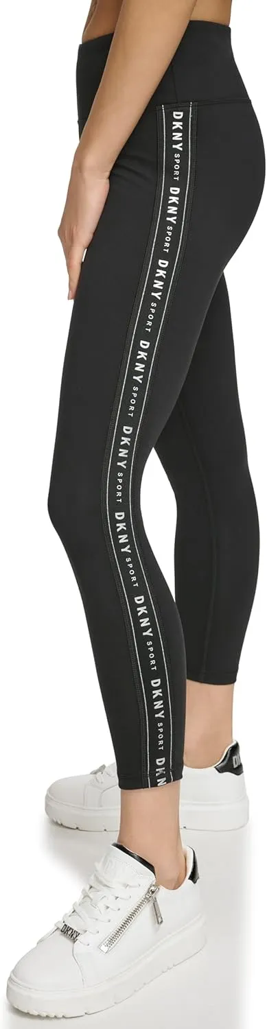 DKNY Women's Logo Tape High Waisted 7/8 Compression Legging