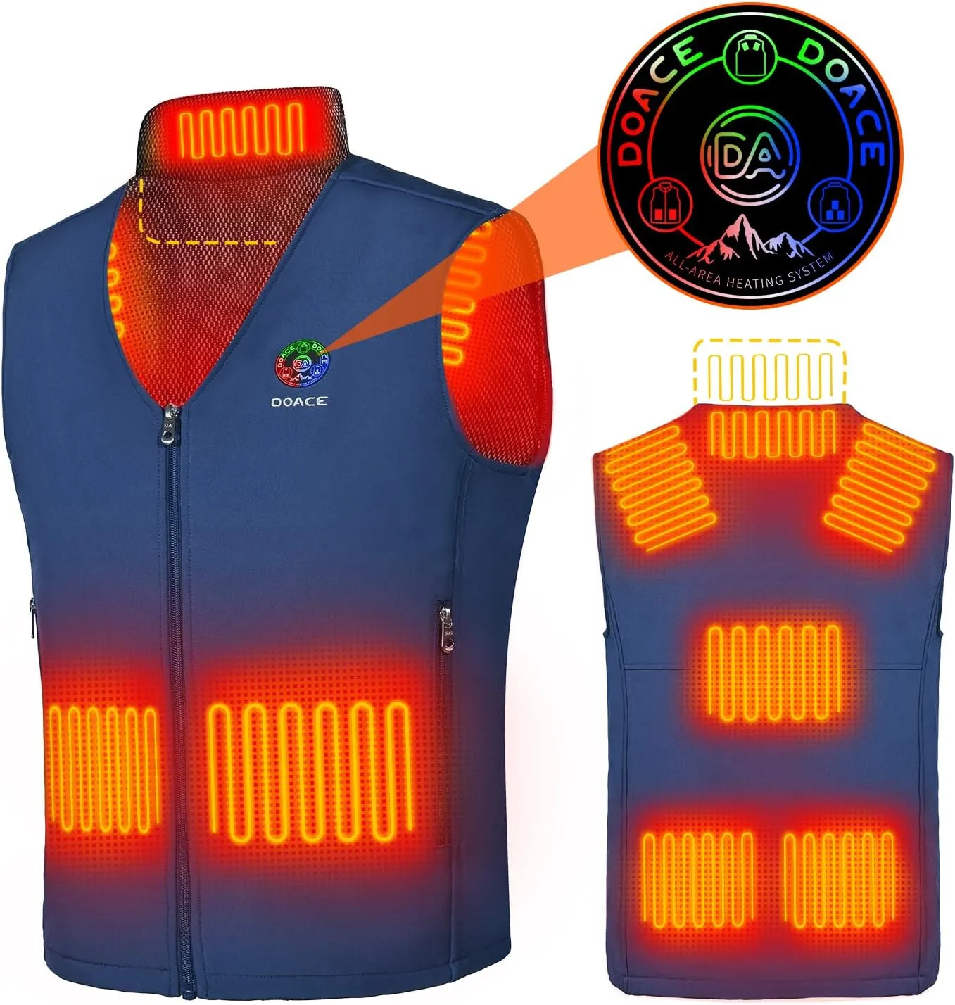 DOACE Heated Vest for Men & Women, Smart heated Jacket (Battery Not Included)