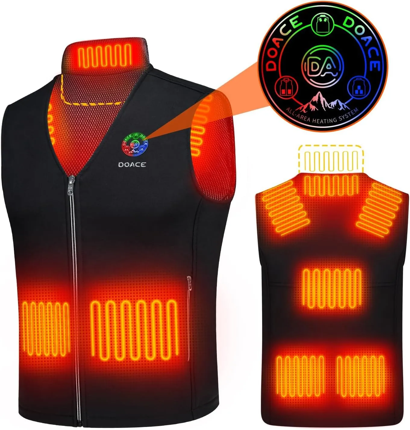 DOACE Heated Vest for Men & Women, Smart heated Jacket (Battery Not Included)