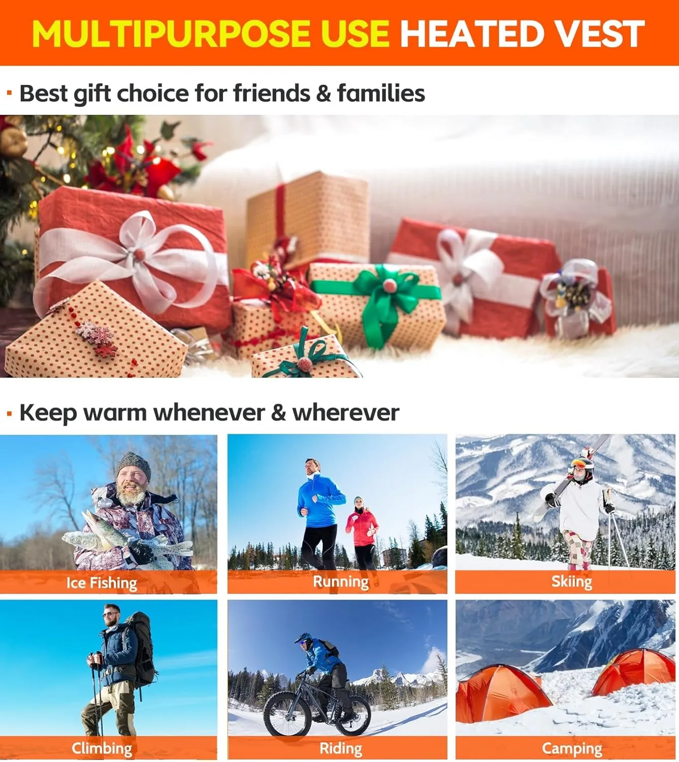 DOACE Heated Vest for Men & Women, Smart heated Jacket (Battery Not Included)