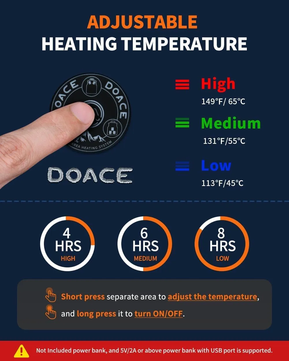DOACE Heated Vest for Women and Men, Smart Electric Heating Vest Rechargeable, Battery Not Included