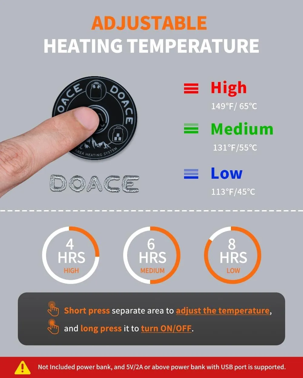 DOACE Heated Vest for Women and Men, Smart Electric Heating Vest Rechargeable, Battery Not Included
