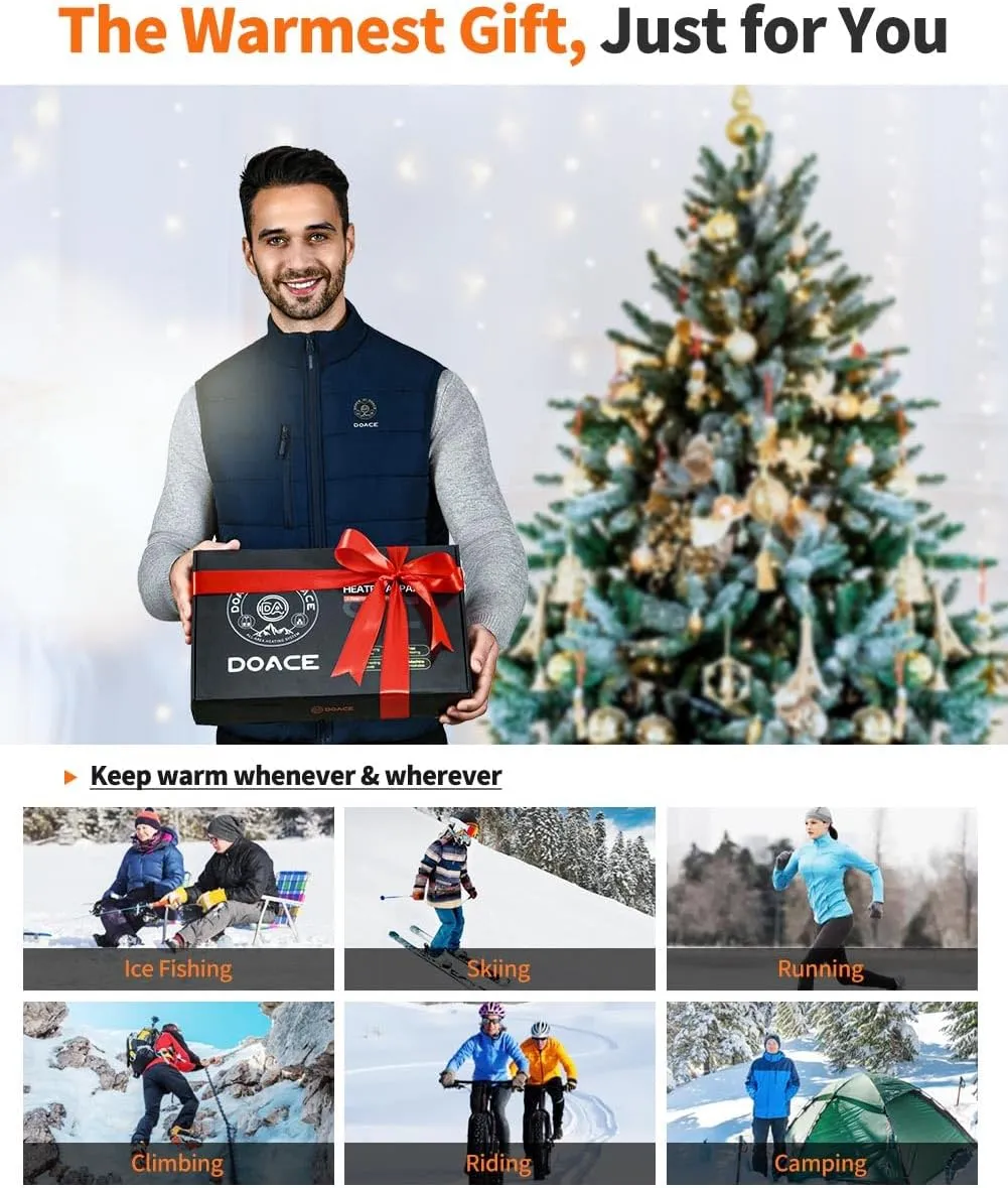 DOACE Heated Vest for Women and Men, Smart Electric Heating Vest Rechargeable, Battery Not Included