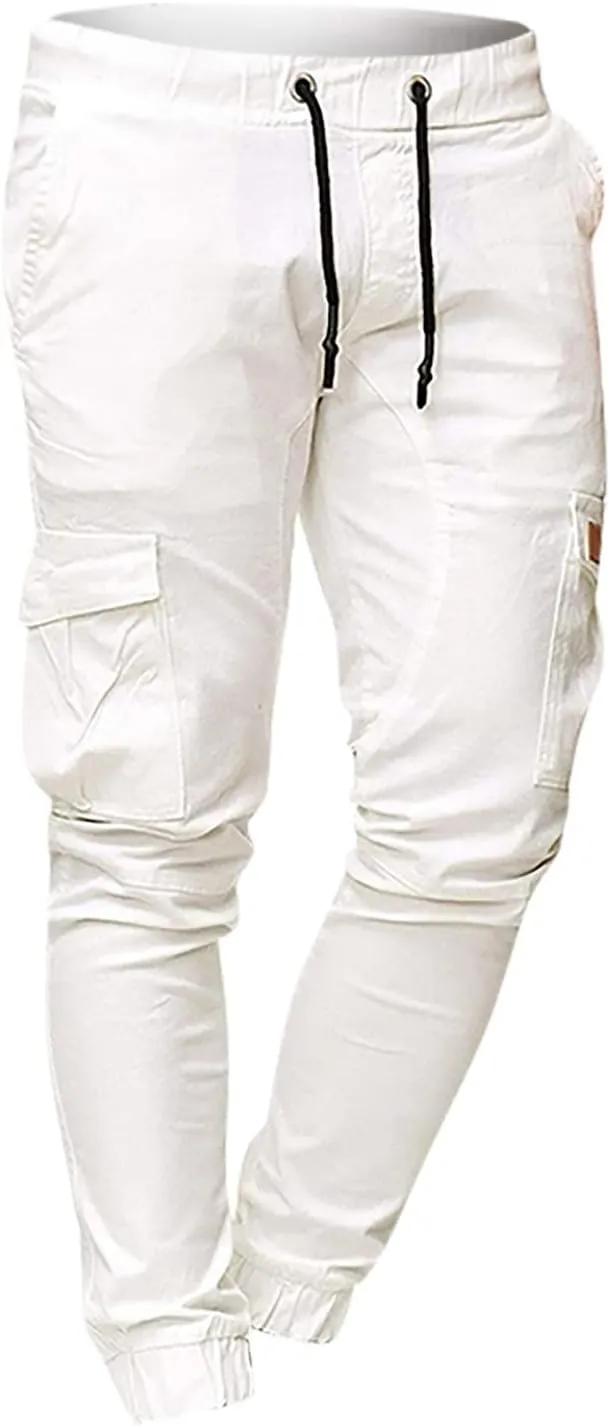 Drawstring Pant Fashion Men's Sport Pure Color Bandage Casual Loose Sweatpants