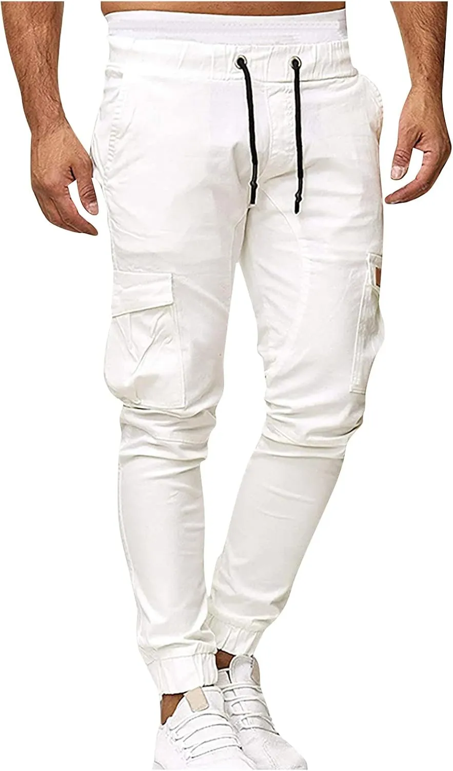 Drawstring Pant Fashion Men's Sport Pure Color Bandage Casual Loose Sweatpants